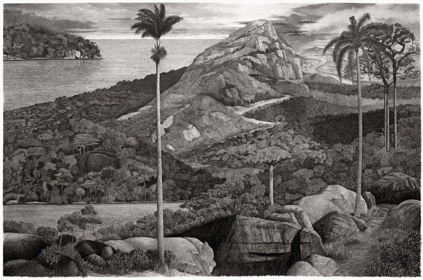 Grande quimera para Gozzoli e Claude (variação 2), 2012, graphite on paper, 105x155cm.